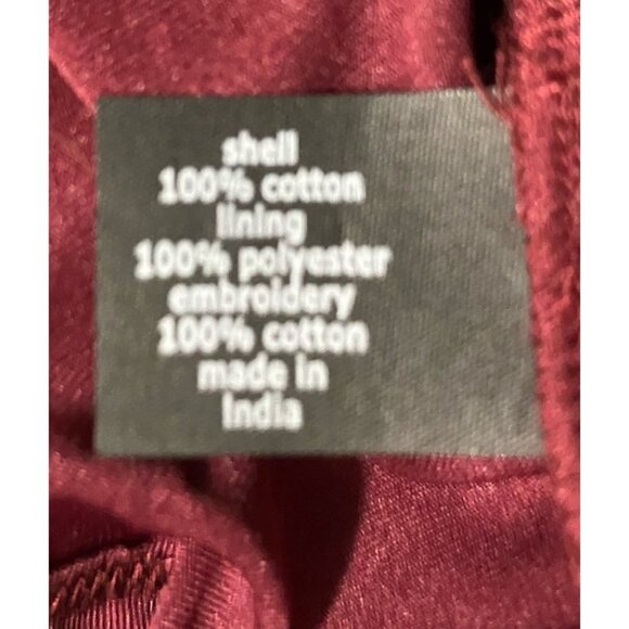 Lane Bryant Short Sleeve Embroidered Eyelet Burgundy Babydoll Top Plus Size 16 - Picture 10 of 12